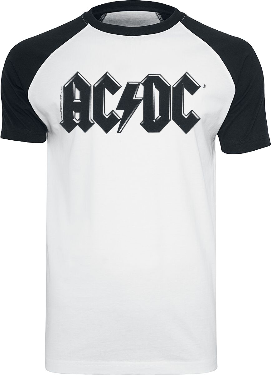 AC/DC Black Logo T-Shirt weiß schwarz in S
