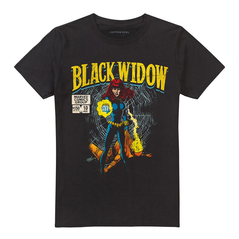 Marvel T-shirt - Black Widow Retro Comic Cover - M tot 3XL - voor Mannen - zwart