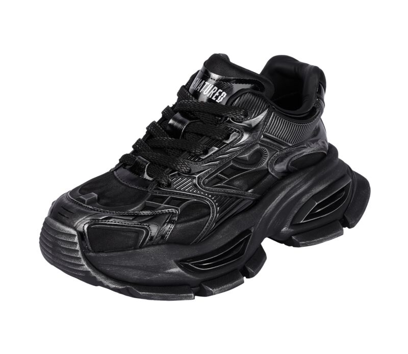 Denatured by KOI - Gothic Sneaker - Orbit Men’s Chunky Trainers - Black - EU41 bis EU45 - für Männer - Größe EU43 - schwarz