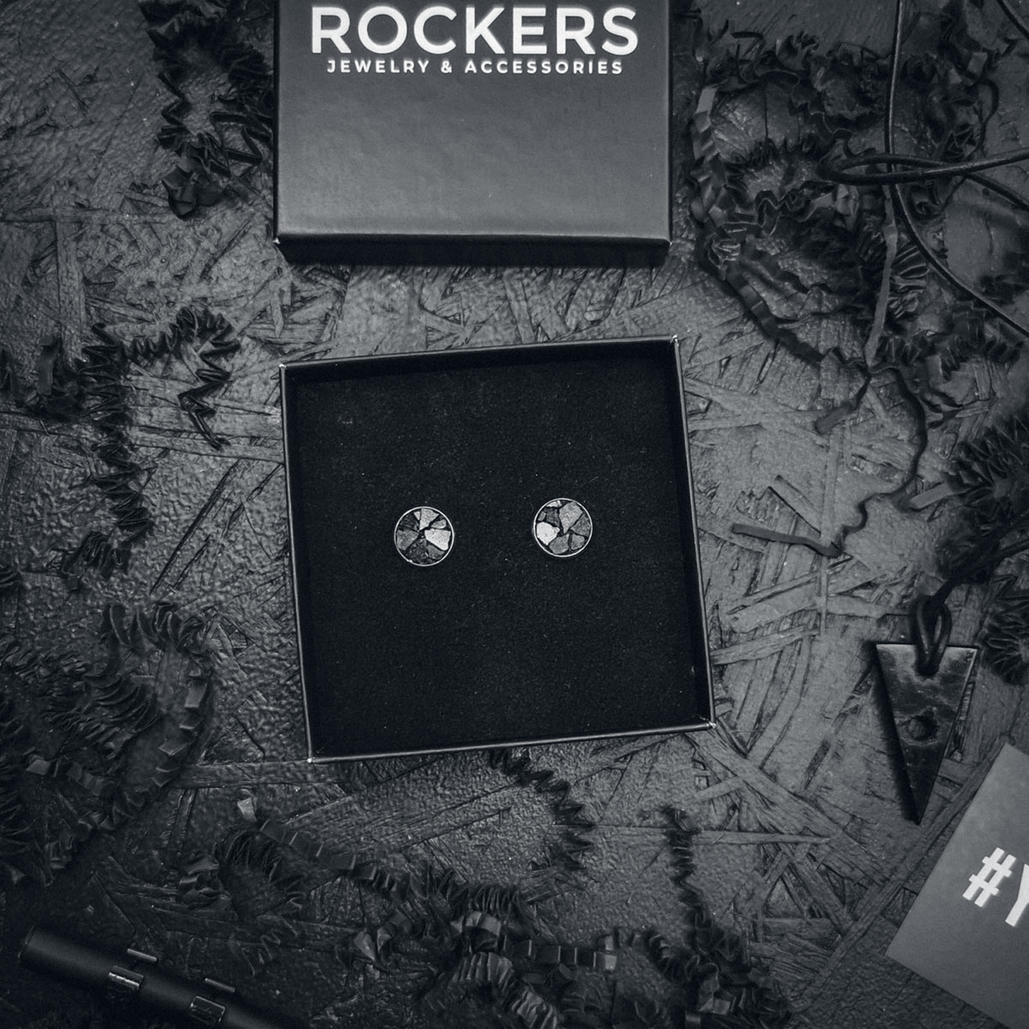 Rockers Black Murska Ohrstecker-Set schwarz