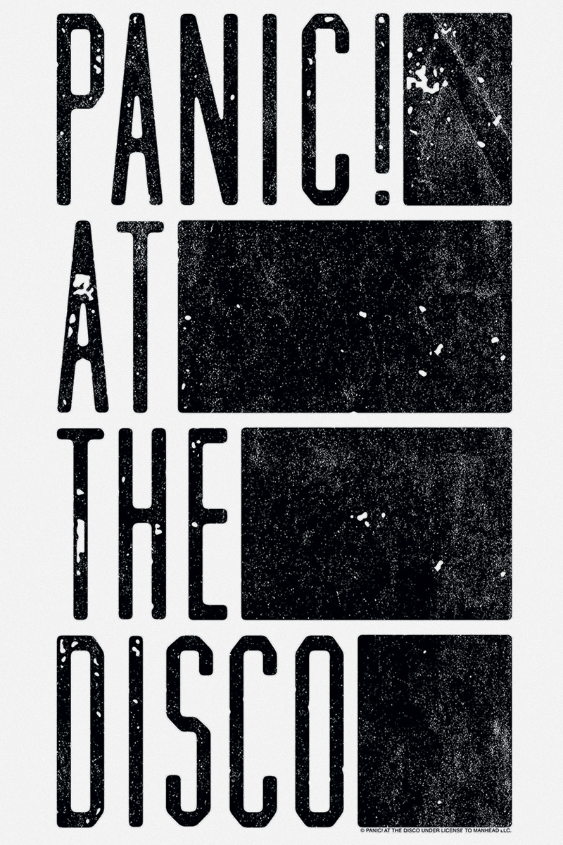 Panic! At The Disco Block Text T-Shirt weiß - 40.02% Rabatt