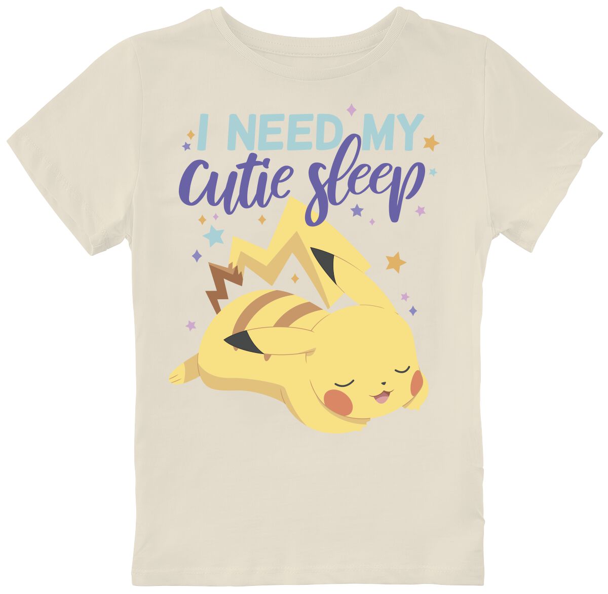 Pokémon - Gaming T-Shirt für Kinder - Kids - Pikachu - I Need My Cutie Sleep - für Mädchen & Jungen - beige  - EMP exklusives Merchandise!