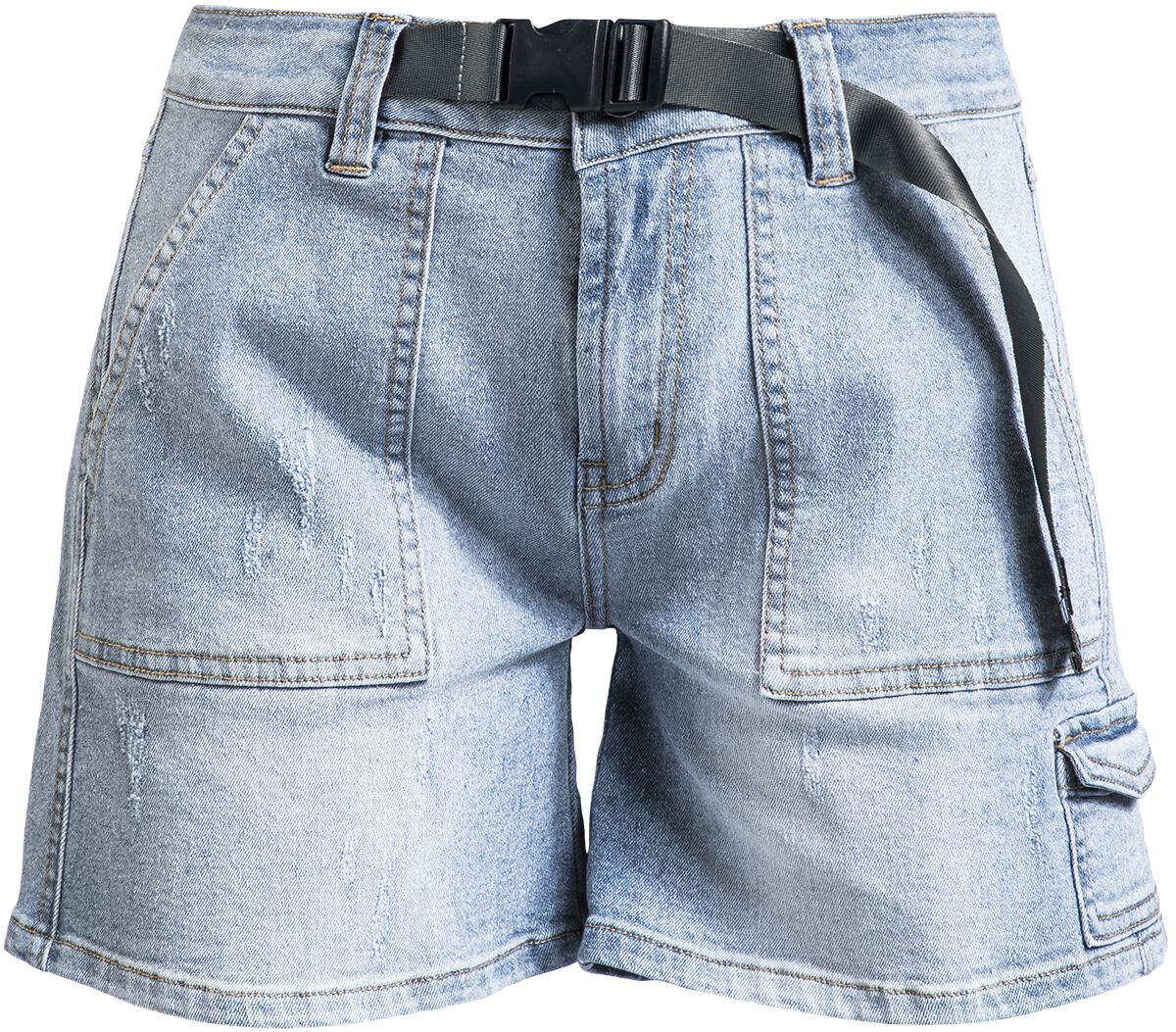 Short für Damen  hellblau Bequeme Shorts mit Gürtel von RED by EMP
