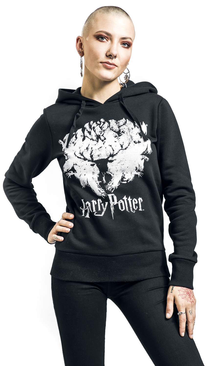 Harry Potter Patronus Kapuzenpullover schwarz