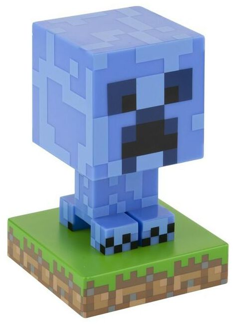 Minecraft Charged Creeper Table Lamp blue