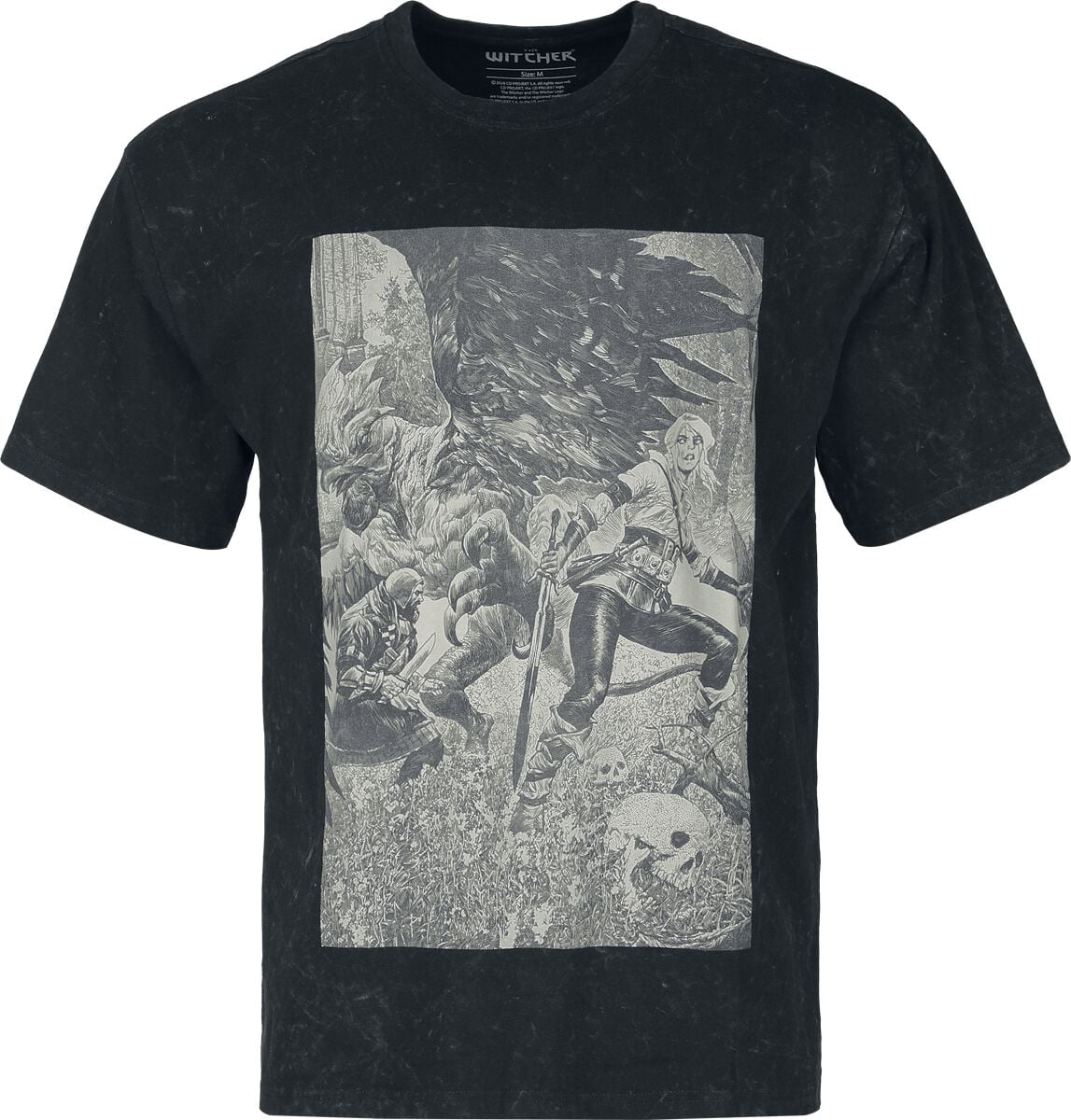 T-Shirt Manches courtes Gaming de The Witcher - Ciri & le Basilic - S à XXL - pour Homme - noir