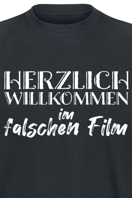 Wohnen & Freizeit Funartikel Herzlich Willkommen im falschen Film | Sprüche T-Shirt