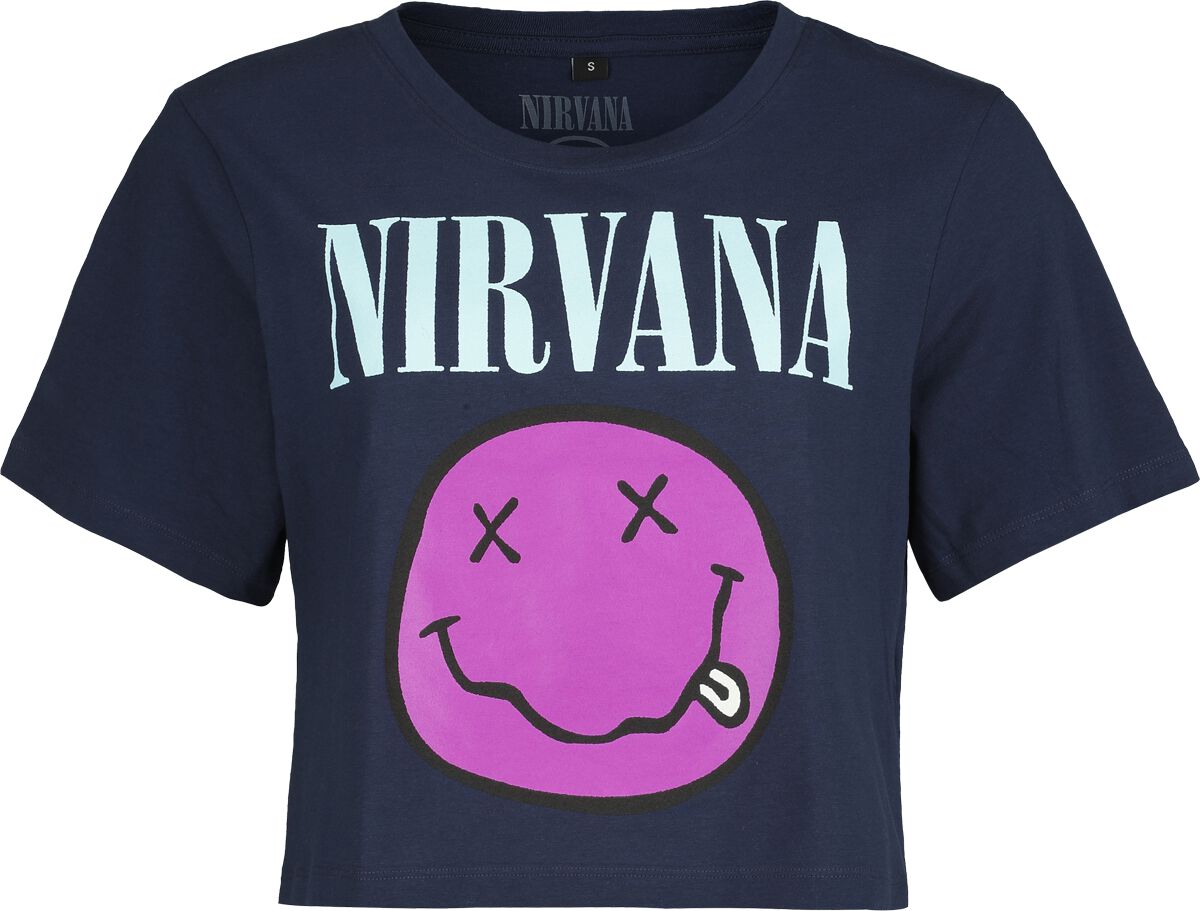 Levně Nirvana Smiley Dámské tričko námořnická modrá