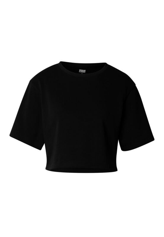 Camiseta  de Urban Classics - Crop top de rizo de mujer - Mujer - Negro