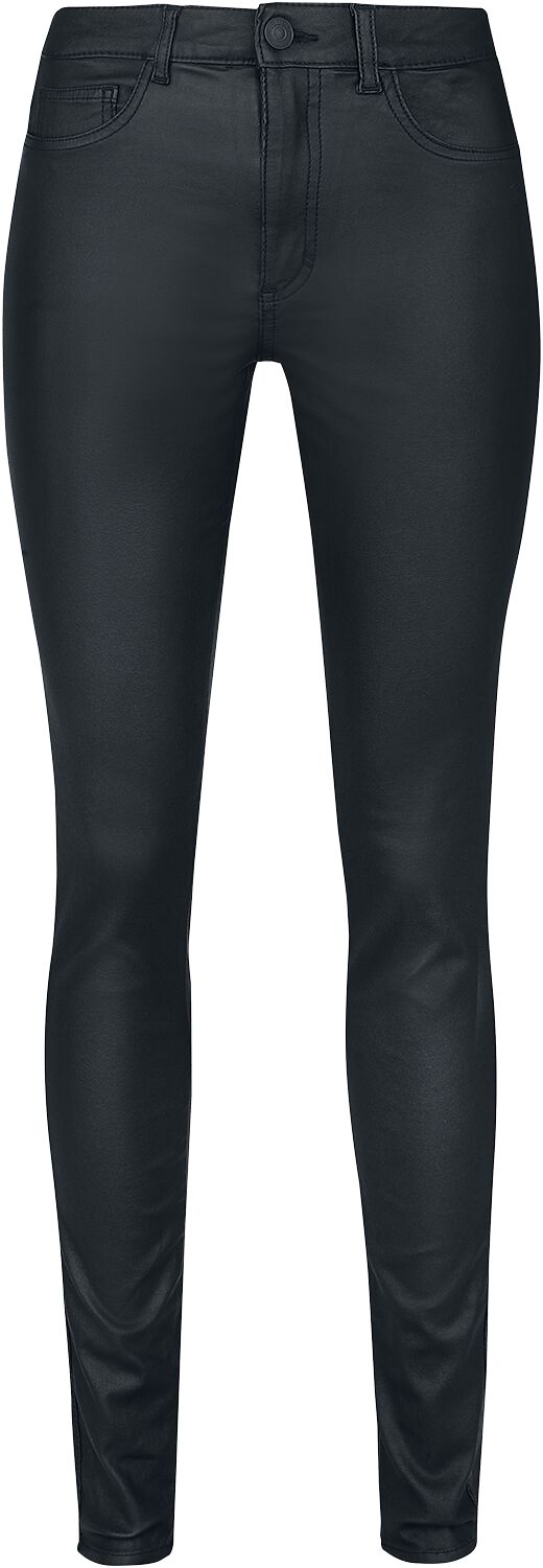 only onlroyal hw sk rock coated imitation leather trousers black