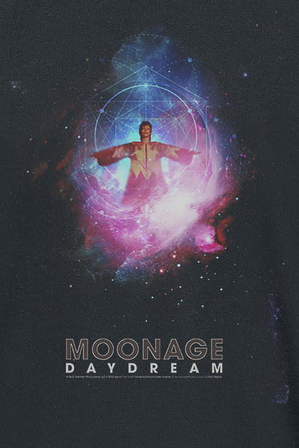 David Bowie Moonage Daydreamer Space Poster T-Shirt schwarz