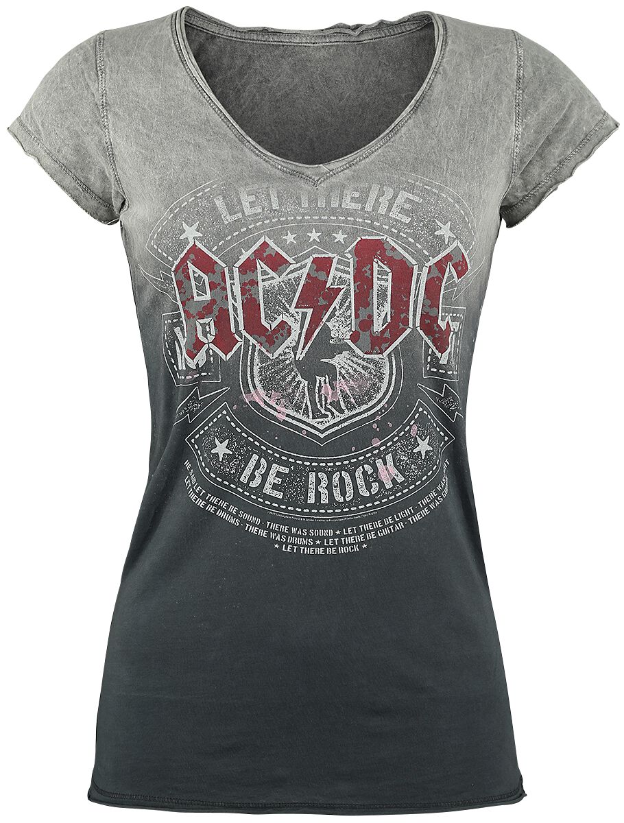 Image of T-Shirt di AC/DC - Let There Be Rock - S a 4XL - Donna - grigio/grigio scuro