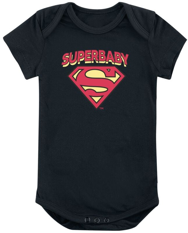 Superman - DC Comics Body für Neugeborene - Superbaby - für Mädchen & Jungen - schwarz  - EMP exklusives Merchandise!