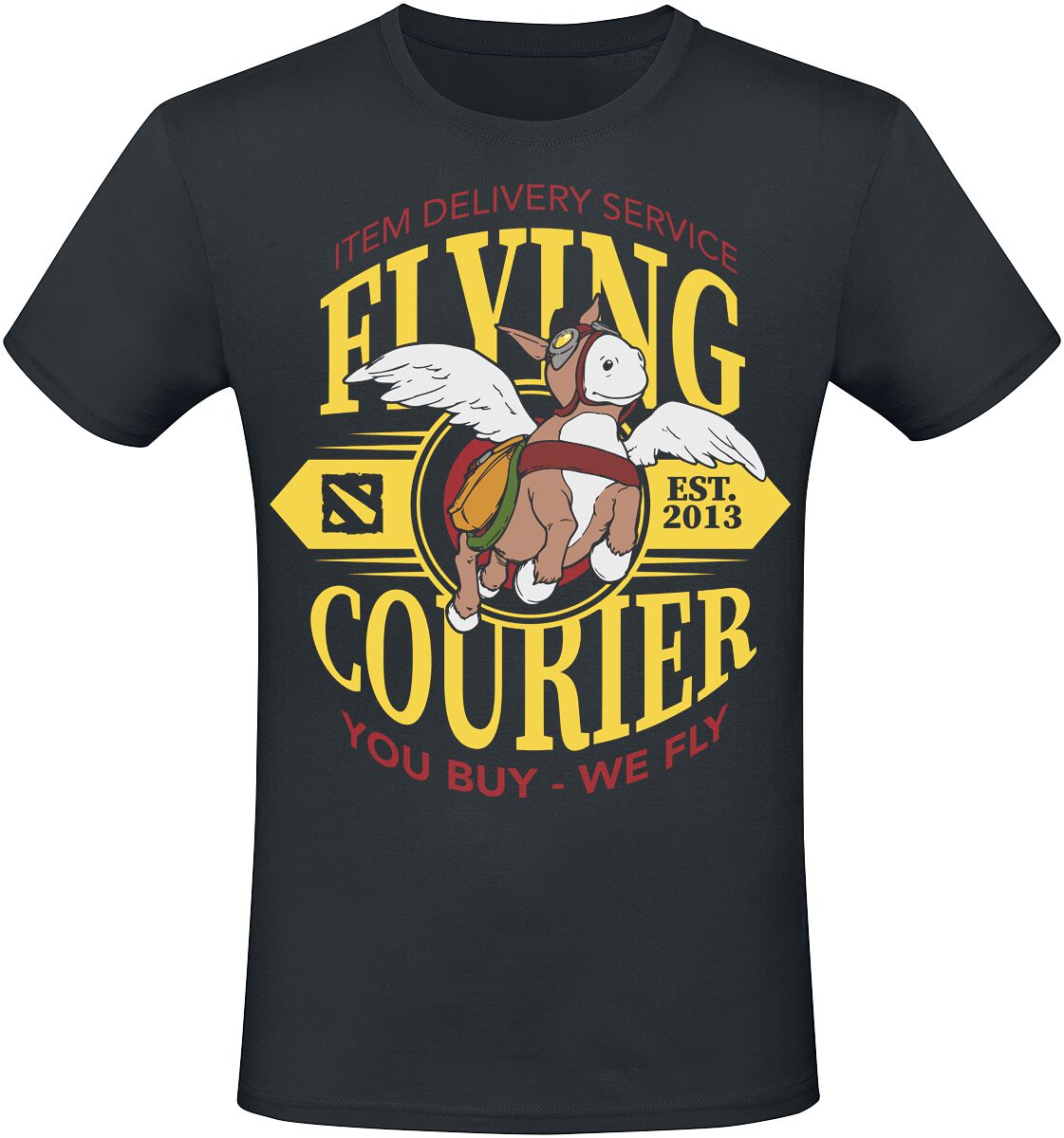 Levně DOTA 2 Flying Courier Tričko černá