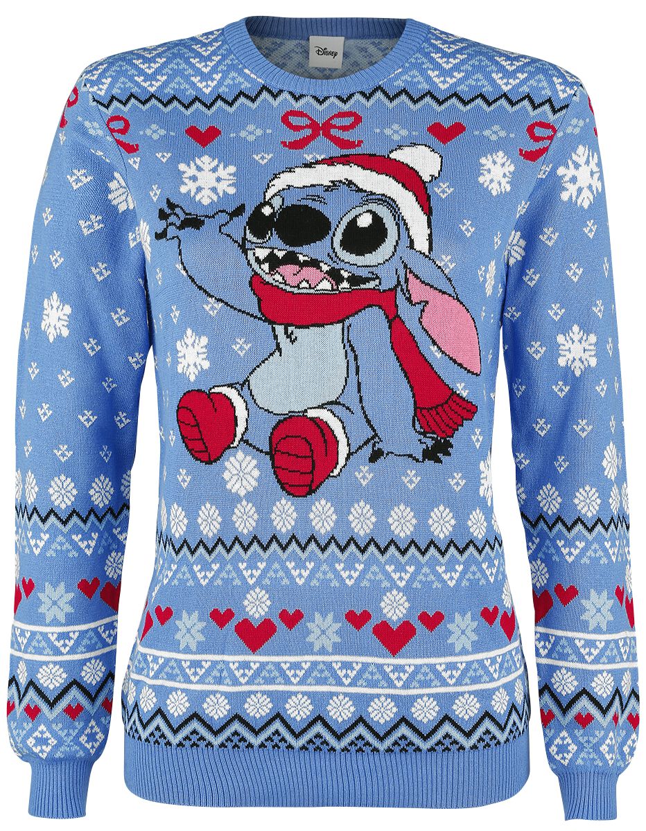 Lilo & Stitch Mele Kalikimaka Christmas jumper blue