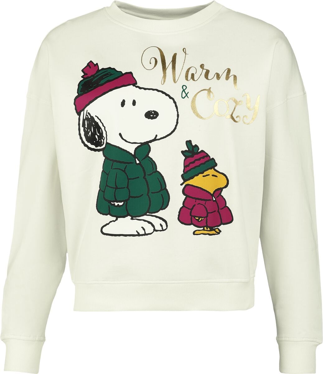 Peanuts Sweatshirts - Snoopy - Warm And Cozy - S tot XXL - voor Vrouwen - gebroken wit