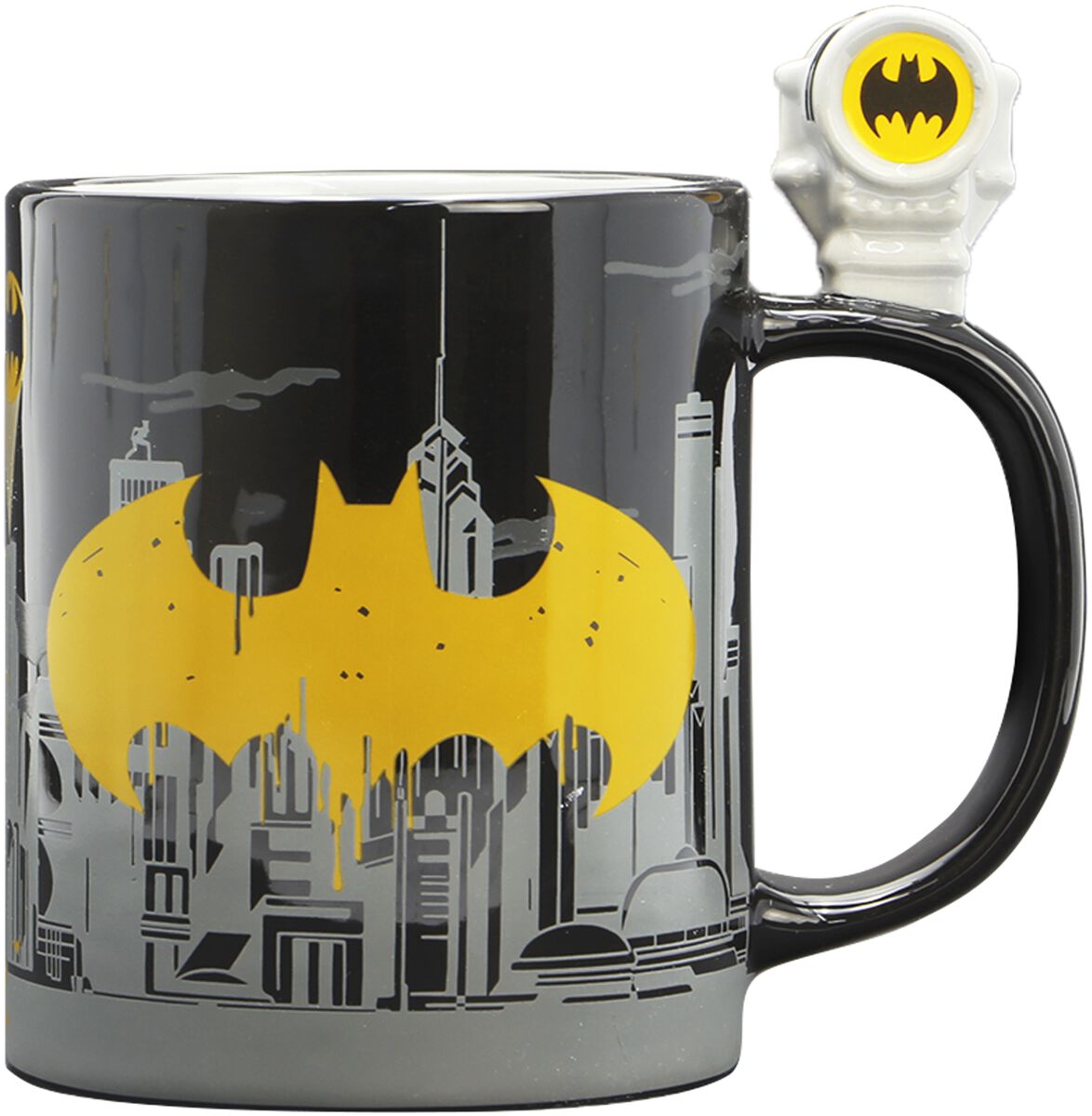 Batman - DC Comics Tasse - Bat-Signal & Batman 3D Tasse - schwarz/grau/gelb  - Lizenzierter Fanartikel