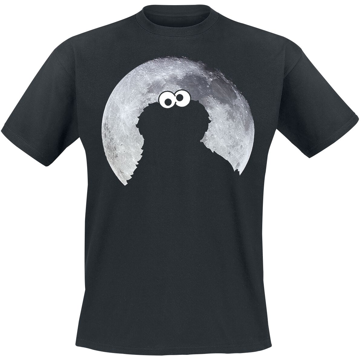 Levně Sesame Street Cookie Monster - Moonnight Tričko černá