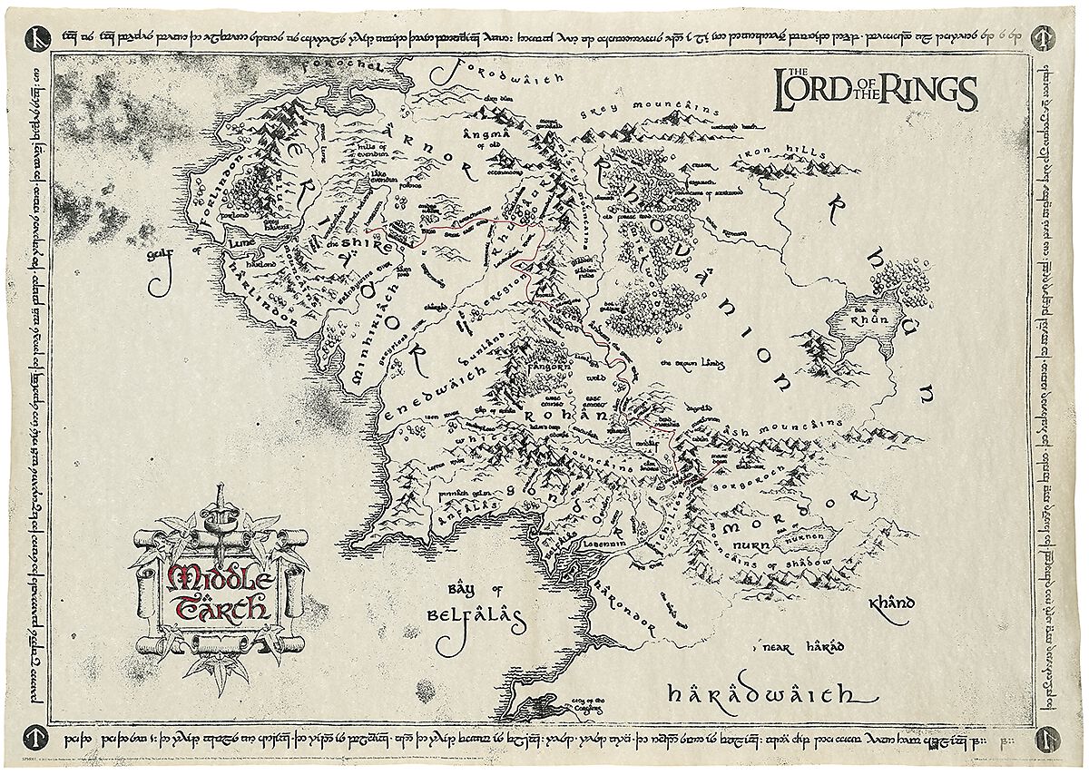 Middle Earth Map Der Herr Der Ringe Poster Emp