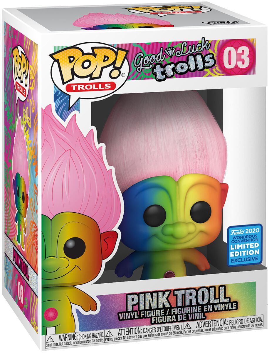 Trolls Pink Troll (WonderCon) Vinyl Figure 03 Funko Pop! multicolor