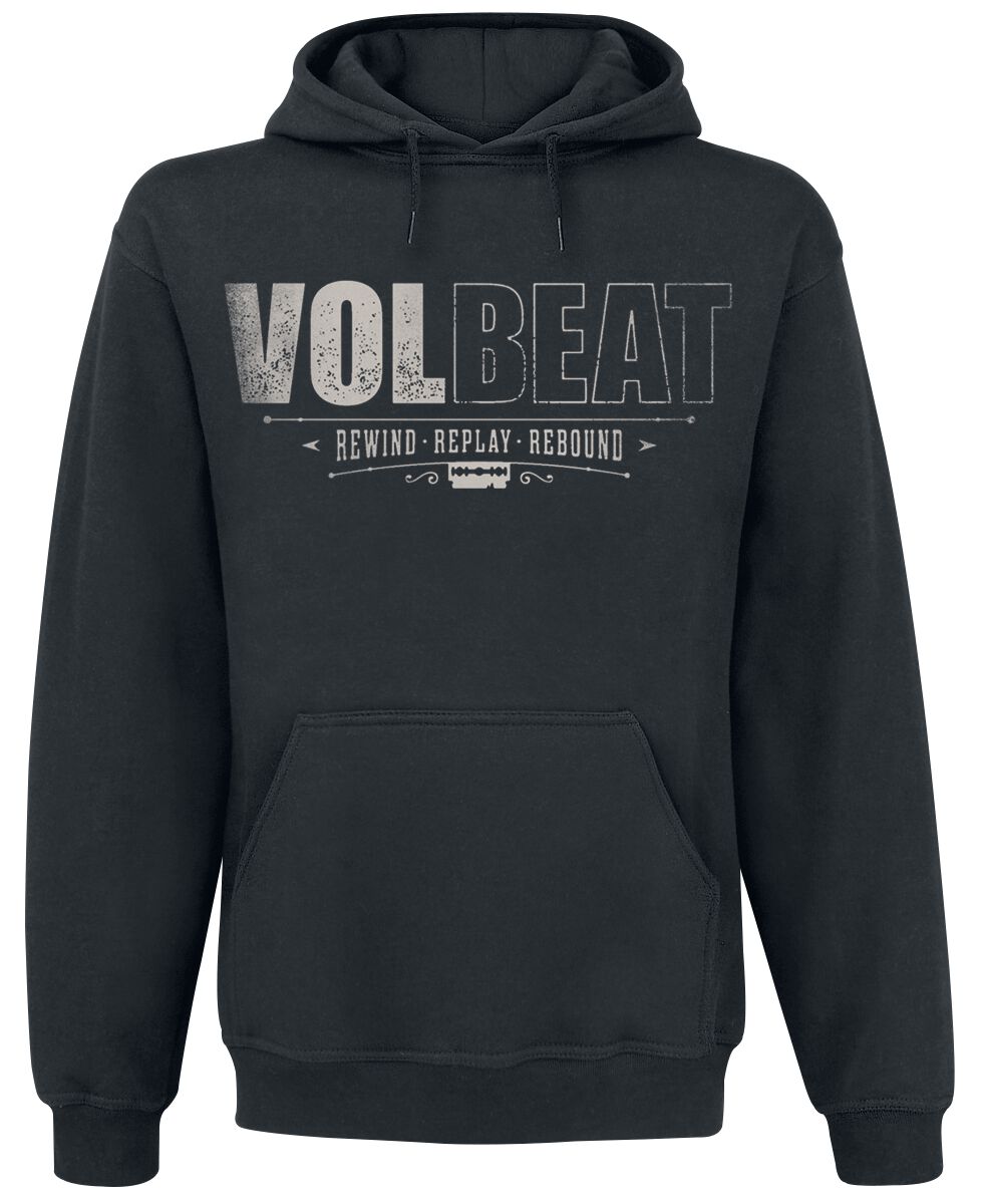 Volbeat Kapuzenpullover - Cover - Rewind, Replay, Rebound - S bis 5XL - für Männer - Größe L - schwarz  - EMP exklusives Merchandise!