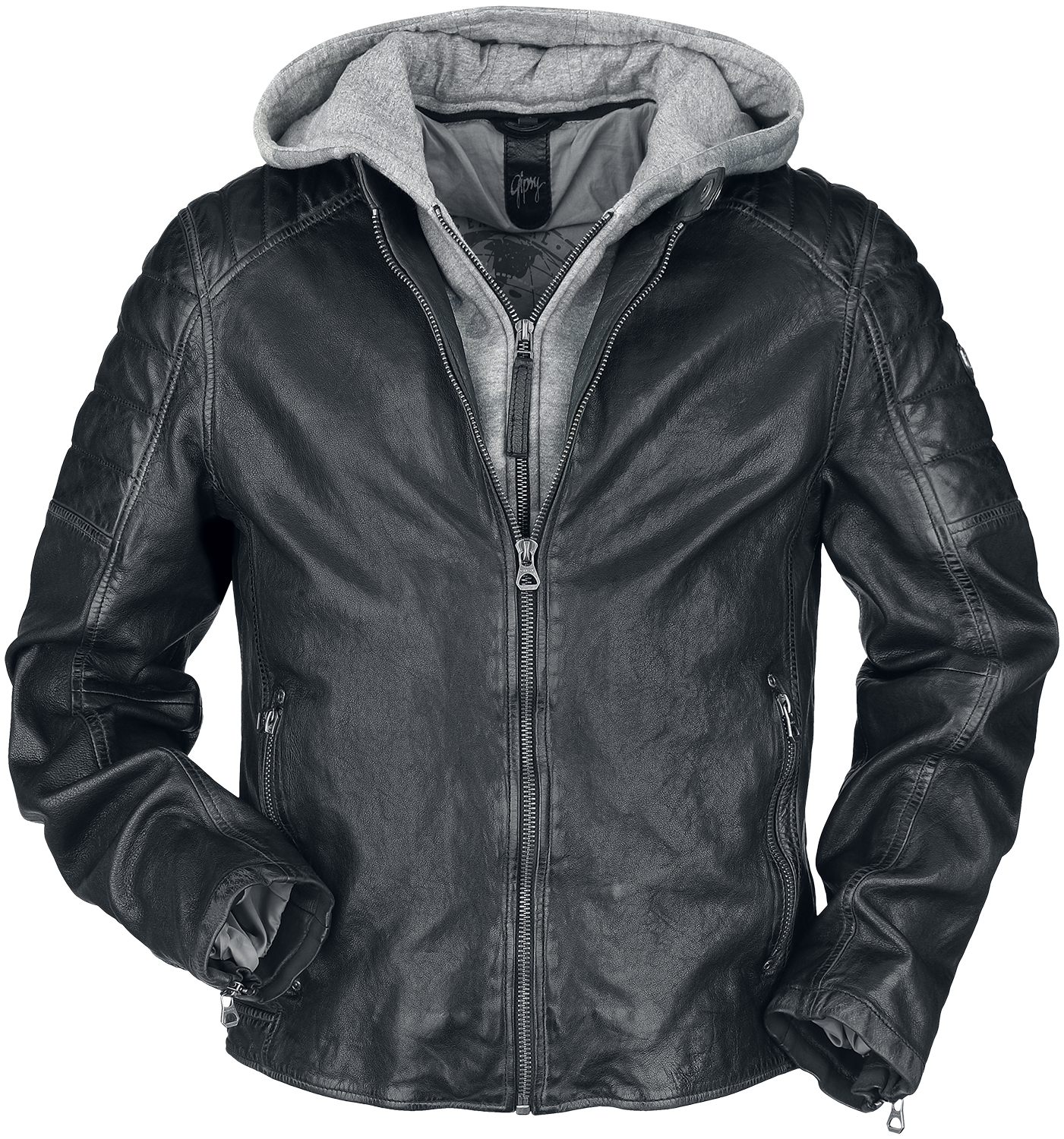 Gipsy  Leather Jacket - GMORMEY LARETV - for Men - black-grey