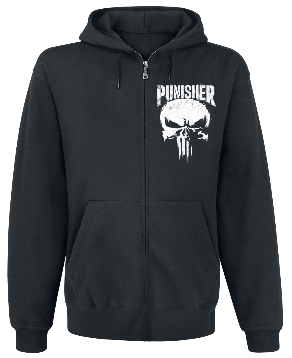 The Punisher - Sprayed Skull Logo - Hooded zip - black image