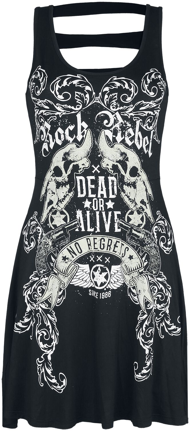 Image of Rock Rebel by EMP Kurzes Kleid mit Print und Cut-Outs Rock Rebel Kleid schwarz