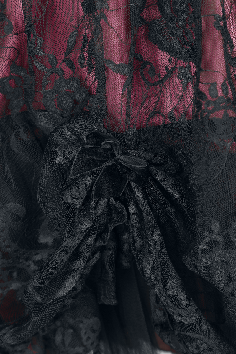 6426022135126 - Gothic Short Dress Kurzes Kleid schwarz pink in M 6426022135126 - Gothic Short Dress Kurzes Kleid schwarz pink in M