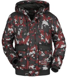 Camouflage puffer jacket, Rock Rebel by EMP, Winterjacke