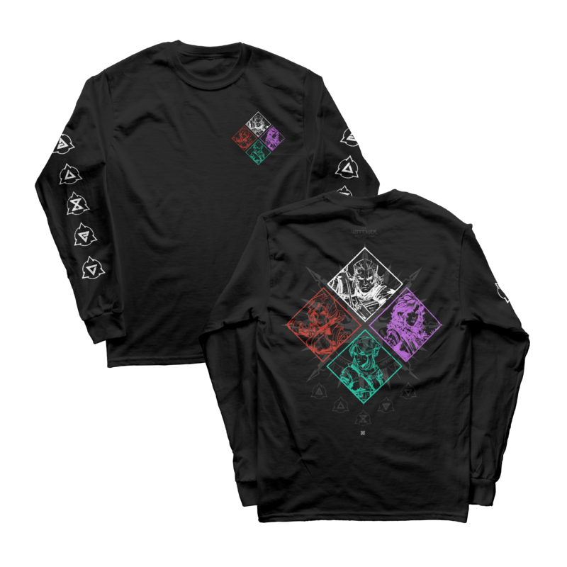 The Witcher  Long-sleeve Shirt - Mosaic - Long-sleeved Top - for Men - black