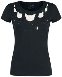 Schwarzes T-Shirt mit Print und Rundhalsausschnitt