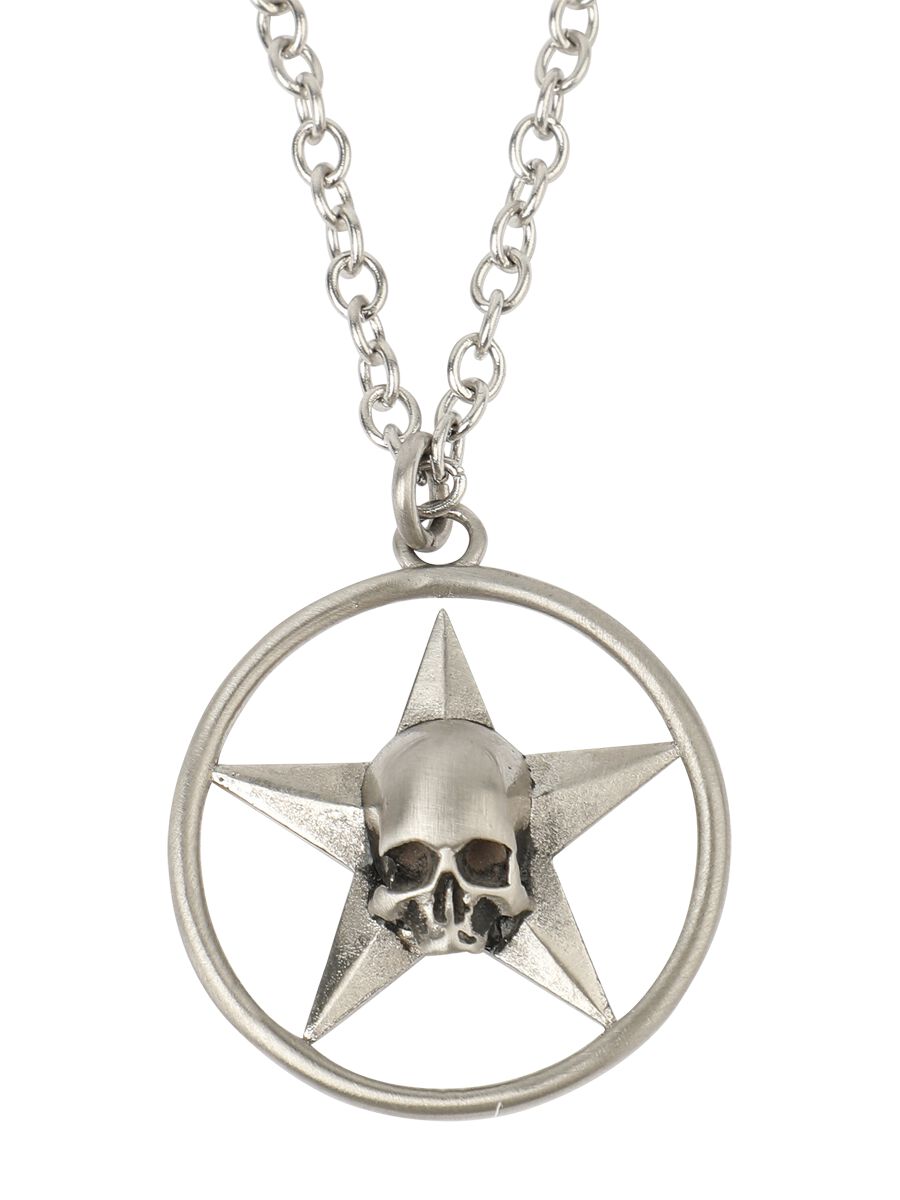 Image of Collana Gothic di Rock Rebel by EMP - Skull star - Unisex - colore argento