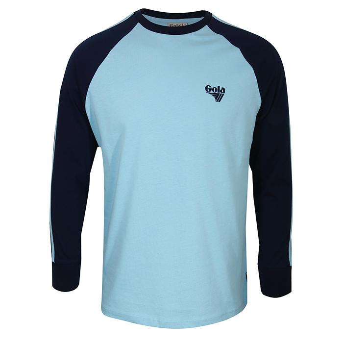 Gola  Long-sleeve Shirt - Long-sleeved Raglan with Flat Knit Trim and Flock Logo - Blue - for Men - blue