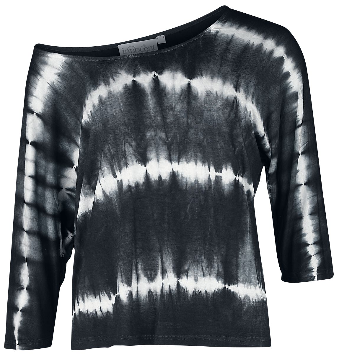Innocent - Gothic Langarmshirt - Solana Top - XS bis 4XL - für Damen - Größe 4XL - schwarz/weiß