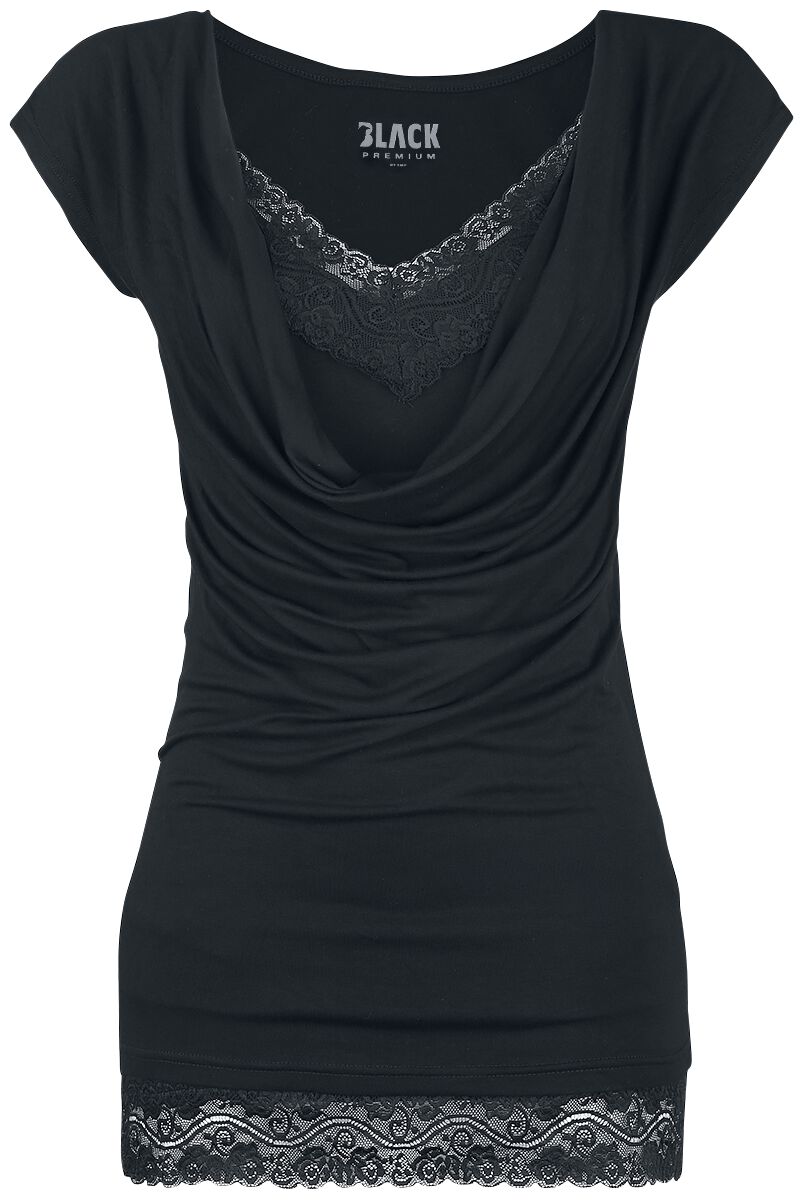 Black Premium by EMP T-Shirt - Emma - S bis 5XL - für Damen - Größe L - schwarz/schwarz