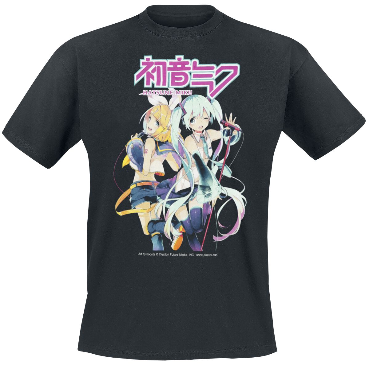 Vocaloid Hatsune Miku - Friendly Duet T-Shirt black