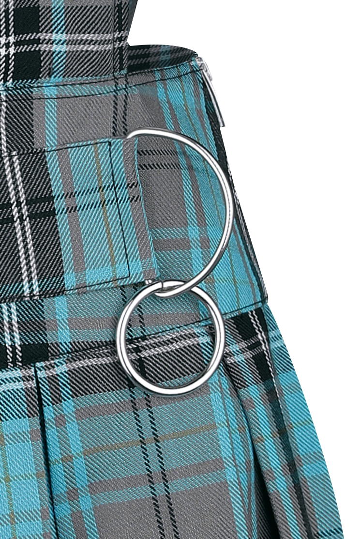 Heartless Faye Pinafore Kurzes Kleid blau grau