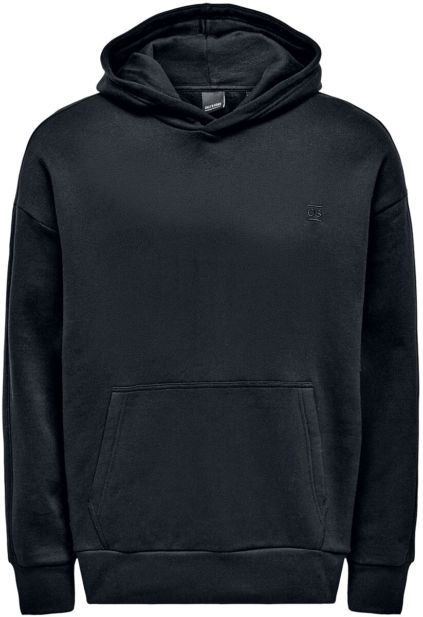 only and sons onsdan life reg heavy sweat hoodie hooded sweater black
