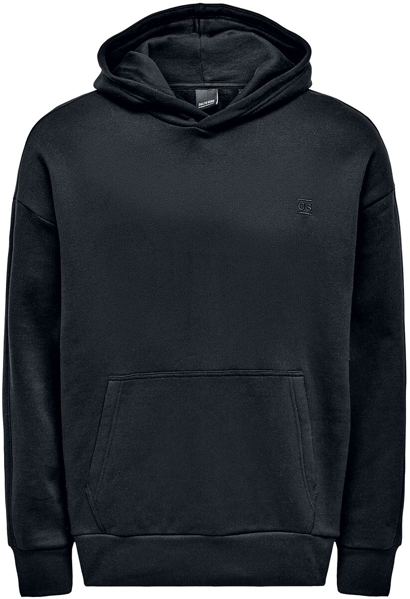 ONLY and SONS Kapuzenpullover – ONSDan Life Reg Heavy Sweat Hoodie – S bis XXL – für Männer – Größe M – schwarz ONLY and SONS Kapuzenpullover – ONSDan Life Reg Heavy Sweat Hoodie – S bis XXL – für Männer – Größe M – schwarz