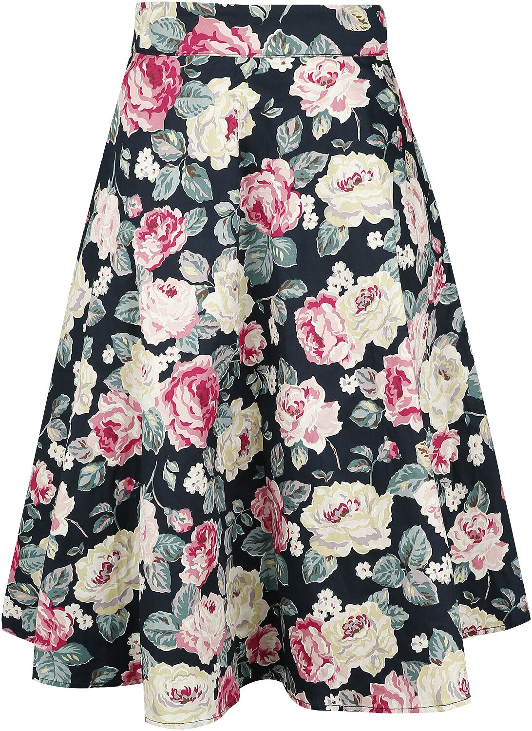 Image of Banned Retro Rose Bloom Swing Skirt Rock multicolor