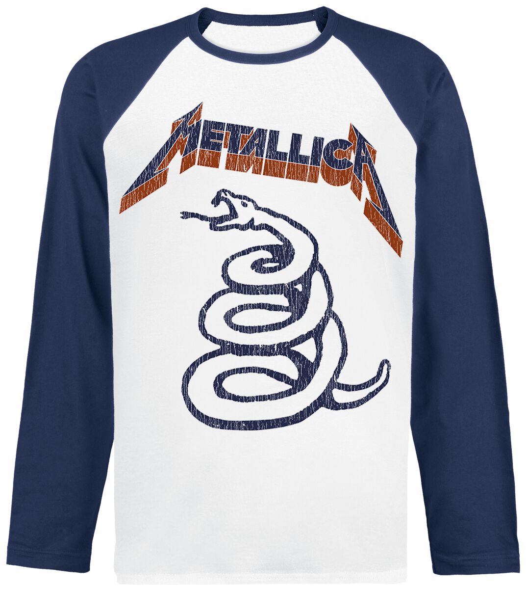 Metallica Snake Long-sleeve Shirt white navy