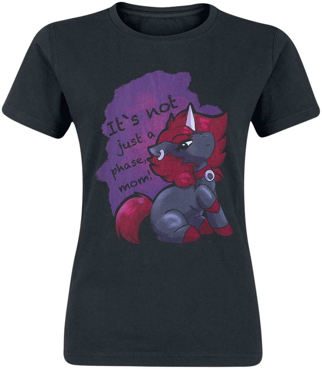 Unicorn Corimori - It's Not Just A Phase, Mom! T-Shirt black