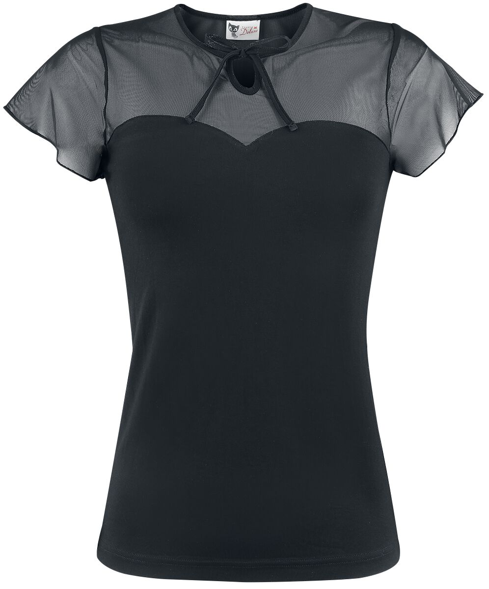 Image of T-Shirt Rockabilly di Pussy Deluxe - Lovely Chic Shirt - XS a 3XL - Donna - nero