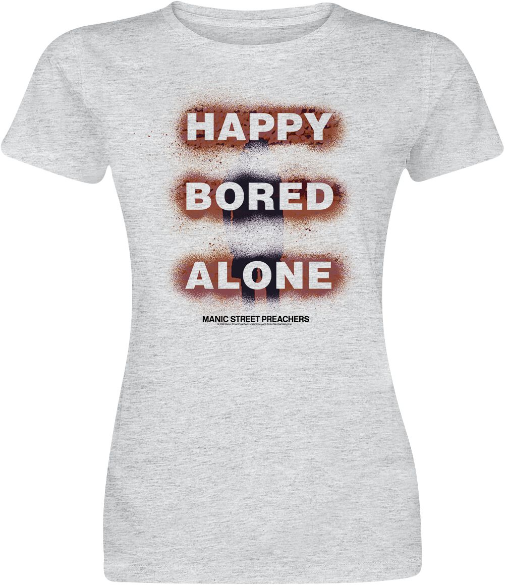 T-Shirt Manches courtes de Manic Street Preachers - Happy Bored Alone - S à XXL - pour Femme - gris 