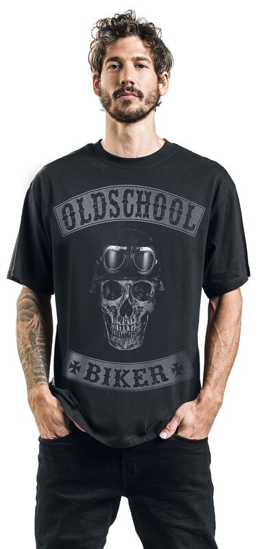 Männer Bekleidung Oldschool Biker Skull T-Shirt
