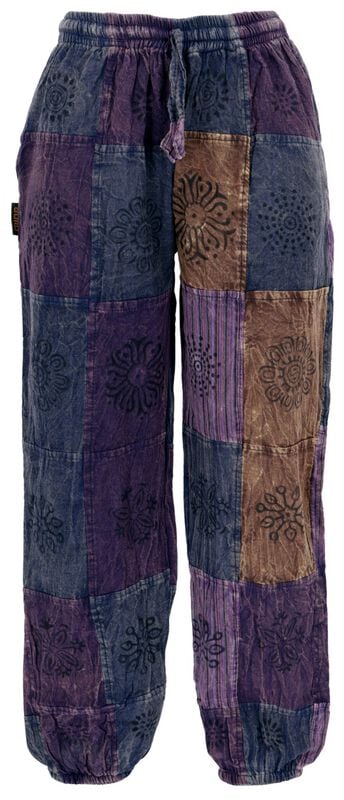 Bas de survêtement  de Guru-Shop - Aladinhose, Patchwork, Unikat Pluderhose, Boho Hose - lila - S-M à L-XL - pour Femme - multicolore