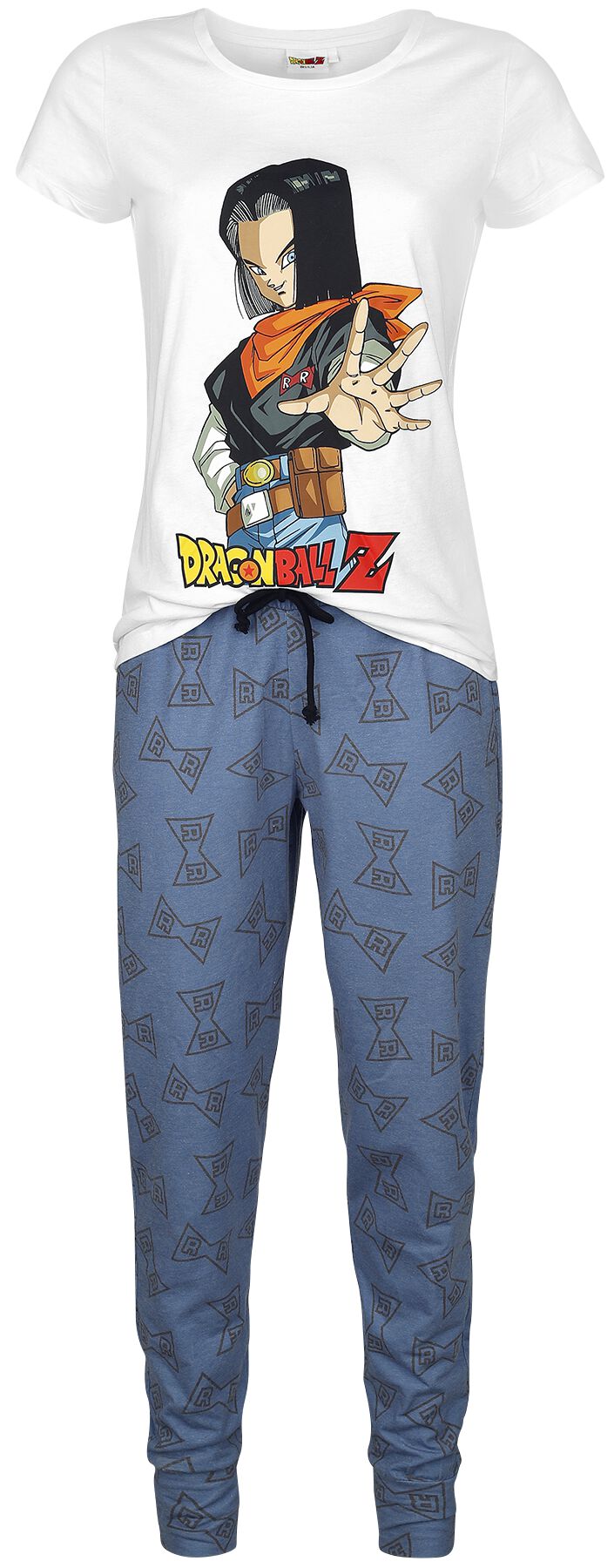 Dragon Ball - Gaming Schlafanzug - Z - Android 17 - S bis 3XL - für Damen - Größe 3XL - weiß/blau  - EMP exklusives Merchandise!