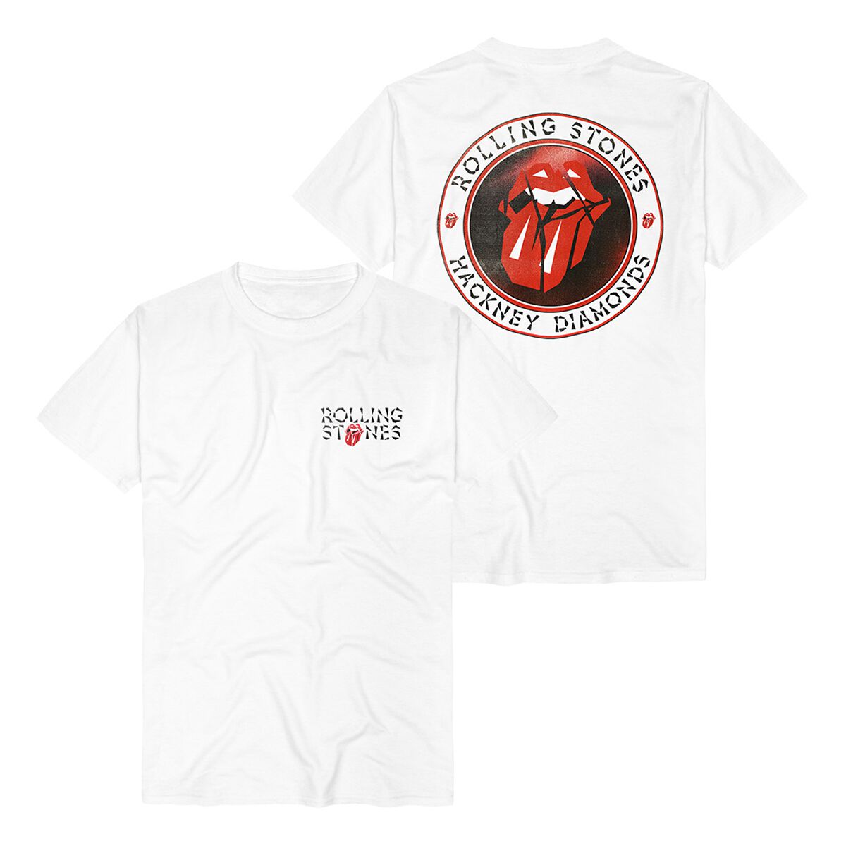 The Rolling Stones T-Shirt - Hackney Diamonds Circle Label - S bis 3XL - für Männer - Größe XXL - weiß  - Lizenziertes Merchandise!