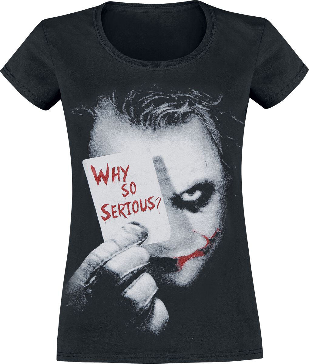 Batman - DC Comics T-Shirt - The Joker - Why So Serious? - S bis L - für Damen - Größe M - schwarz  - Lizenzierter Fanartikel
